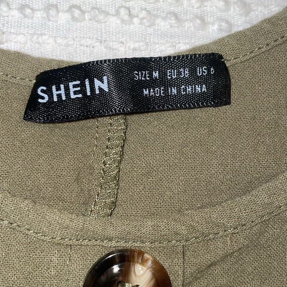 SHEIN mini dress/blouse green HAS POCKETS super cute just doesn’t fit me - Picture 3 of 3
